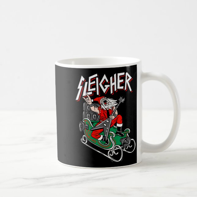 Caneca De Café Ugly Christmas Sweater Sleigher Heavy Metal Santa  (Direita)
