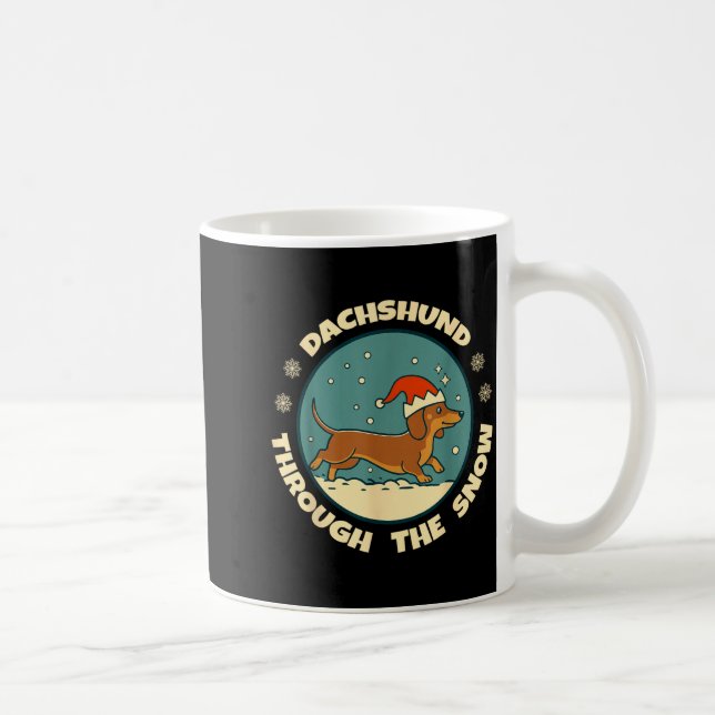 Caneca De Café Ugly Dachshund Christmasthrough The Snow Gift Chri (Direita)