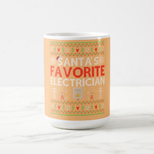 Caneca De Café Ugly Electrically Xmas Gift Papais noeis ama eletr