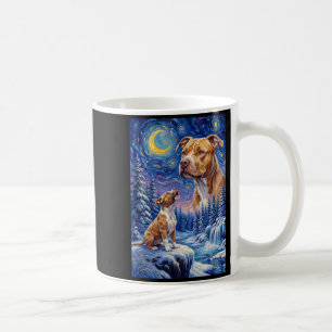 Caneca De Café Uivando para a lua meme animal cachorro pit bull a