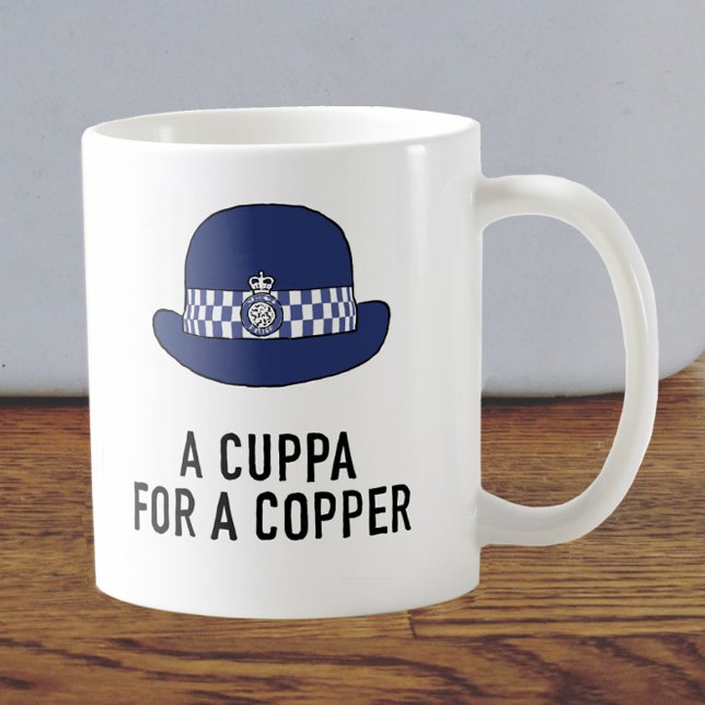Caneca De Café UK Woman Police Hat - Cuppa for a Copper (Criador carregado)