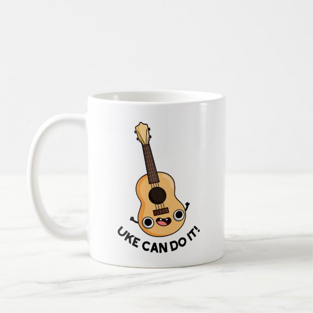 Caneca De Café Ukelele Pun Pode Fazer Isso Engraçadamente Positiv (Esquerda)