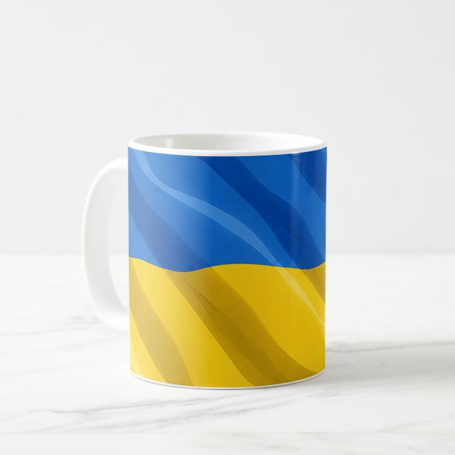 Caneca De Café Ukraine Flag Mug (Frente Esquerda)