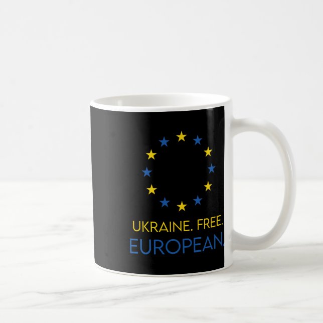 Caneca De Café Ukraine. Free. European. - Support Future In Europ (Direita)