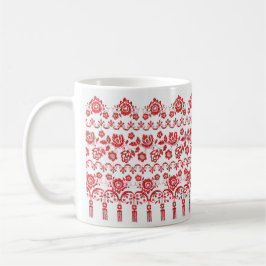 Caneca De Café Ukrainian traditional vushuvanka folk pattern red