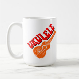 Caneca De Café Ukulele Groovy Text Art