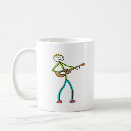 Caneca De Café Ukulele Playing Stickman