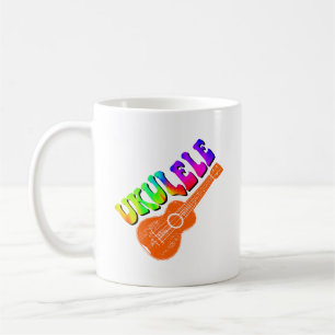 Caneca De Café Ukulele Tie Dye Groovy Art
