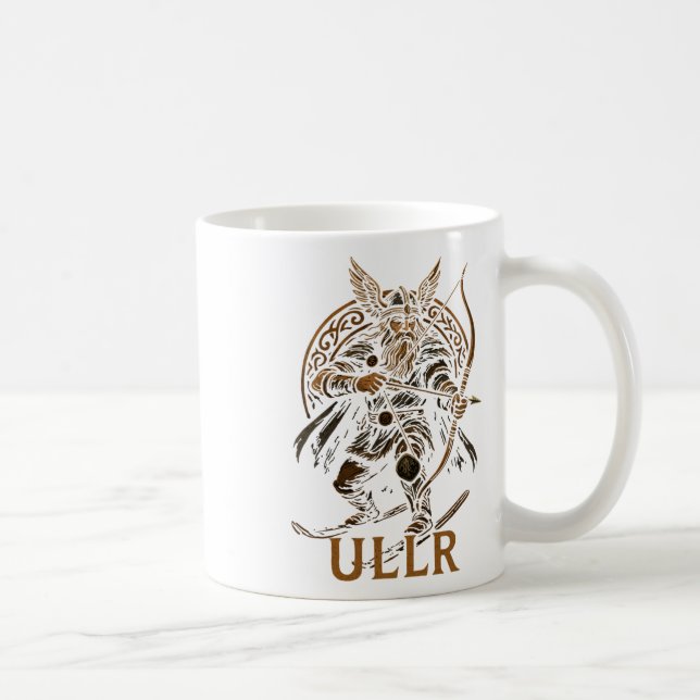 Caneca De Café Ullr Deus Nórdico do Arco e Esqui (Direita)