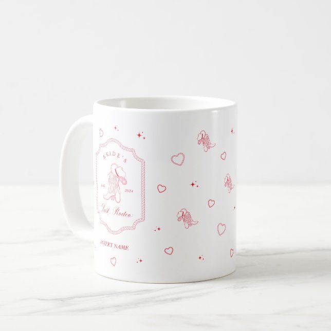 Caneca De Café Última Bachelorette Rodeada da Noiva (Frente Esquerda)