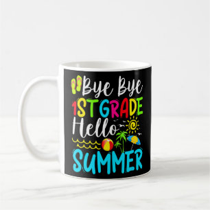 Caneca De Café Último Dia Da Escola Tchau 1 rua, Grau Alô, Verão
