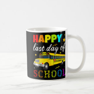 Caneca De Café Último Dia Do Ônibus Escolar, Estudante De Trabalh