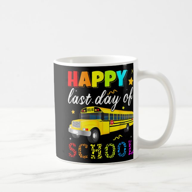Caneca De Café Último Dia Do Ônibus Escolar, Estudante De Trabalh (Direita)