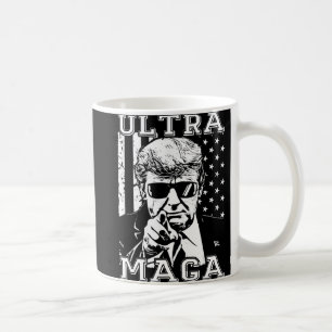 Caneca De Café Ultra MAGA Diversão Anti Biden US Flag Pro Trump T