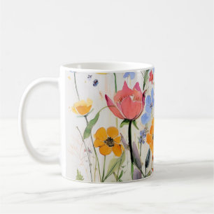 Caneca De Café Um acessório de cozinha floral caprichoso, flores 