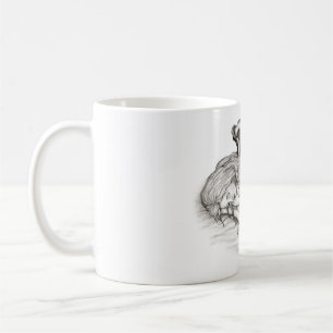 Caneca De Café Um anjo adormecido, Design preto e branco