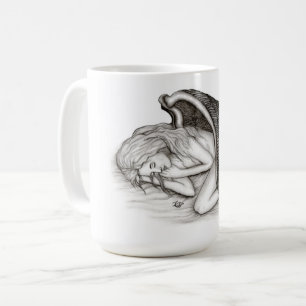 Caneca De Café Um anjo adormecido, Design preto e branco