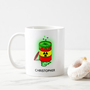 Caneca De Café Um barril de lixo tóxico verde engraçado