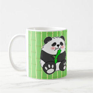 Caneca De Café Um Bebê Bonito Comendo Bambu Stalk