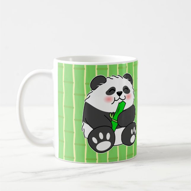 Caneca De Café Um Bebê Bonito Comendo Bambu Stalk (Esquerda)