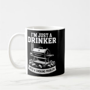 Caneca De Café Um Bebedor Com Um Problema De Fumar Grelhando Papa