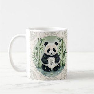 Caneca De Café Um belo e grande panda Chubby sentado num lótus