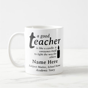 Caneca De Café Um Bom Professor é Como Uma Vela Nome Personalizad