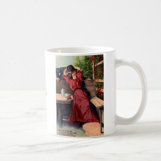 Caneca De Café Um Cartão-Postal Vitoriano Beijo (Direita)