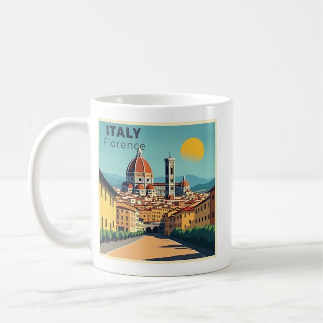Caneca De Café Um Cartaz de Viagem Clássico Nostálgico – Florença (Esquerda)