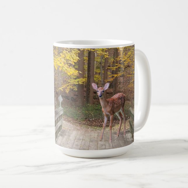 Caneca De Café Um cervo no parque (Frente Esquerda)