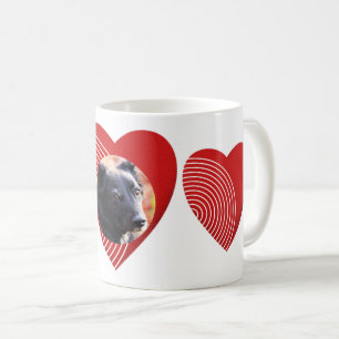 Caneca De Café Um Coração Vermelho Striped
