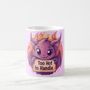 Caneca De Café Um demônio bonito segurando um sinal de "muito que