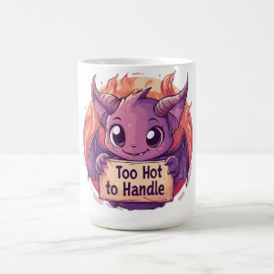 Caneca De Café Um demônio bonito segurando um sinal de "muito que
