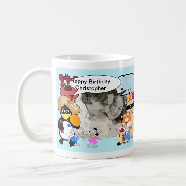 Caneca De Café Um desenho animado adicione sua foto (Esquerda)