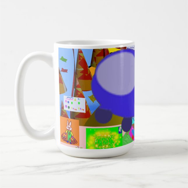 Caneca De Café Um desenho animado de espaçamento de Feliz (Esquerda)