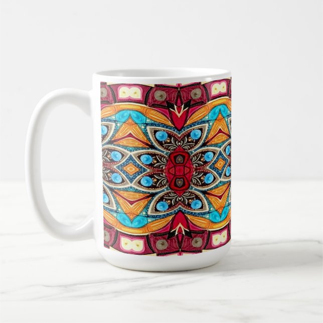 Caneca De Café Um design tradicional clássico colorido único (Esquerda)