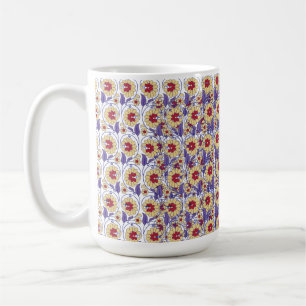 Caneca De Café Um design vibrante com creme amarelo e laranja