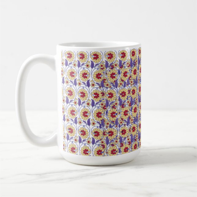 Caneca De Café Um design vibrante com creme amarelo e laranja (Esquerda)