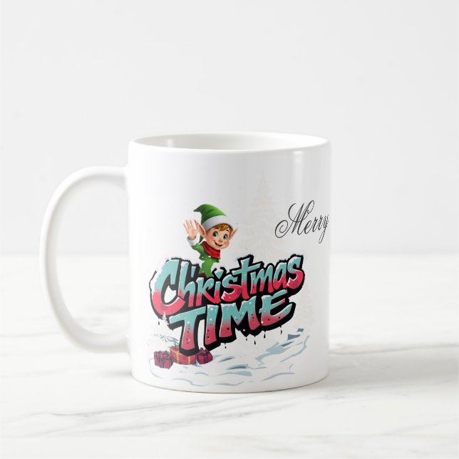 Caneca De Café Um elfo animado (Esquerda)