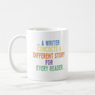 Caneca De Café um escritor cria uma história diferente para cada