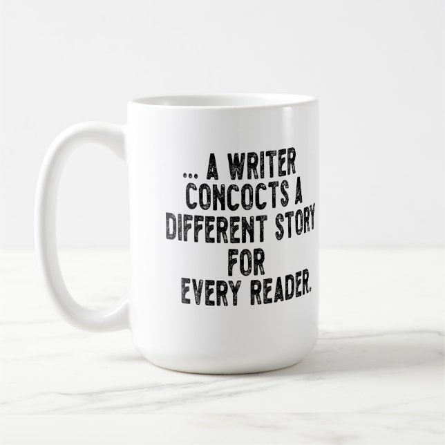 Caneca De Café um escritor inventa uma história diferente para ca (Esquerda)