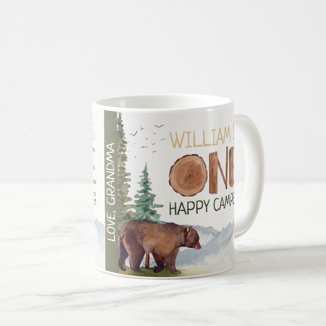 Caneca De Café Um Feliz Aniversário do Urso da Madeira  (Frente Esquerda)