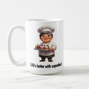 Caneca De Café Um Feliz Chef de Pastelaria Posicionando a Câmera
