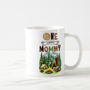 Caneca De Café Um Feliz Ursinho de Acampamento de Aniversário de