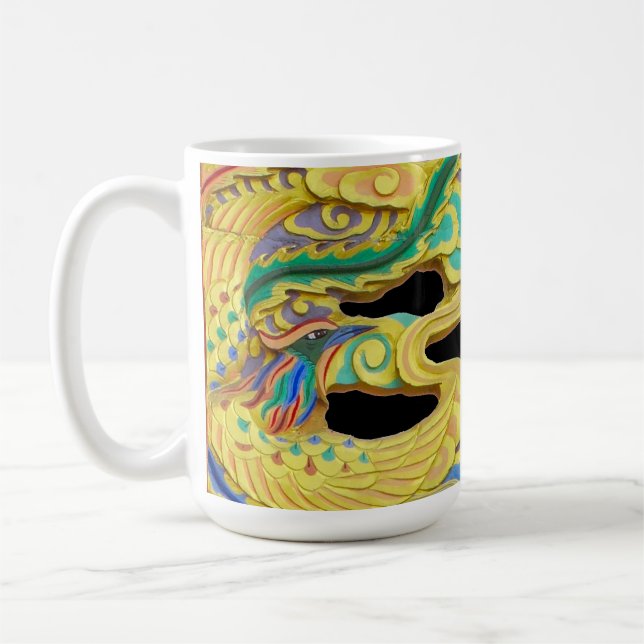 Caneca De Café Um Firebird mítico e um Dragão Ouro em um (Esquerda)