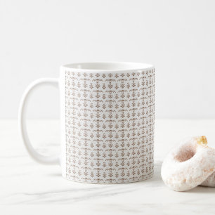 Caneca De Café um fundo branco com um padrão castanho