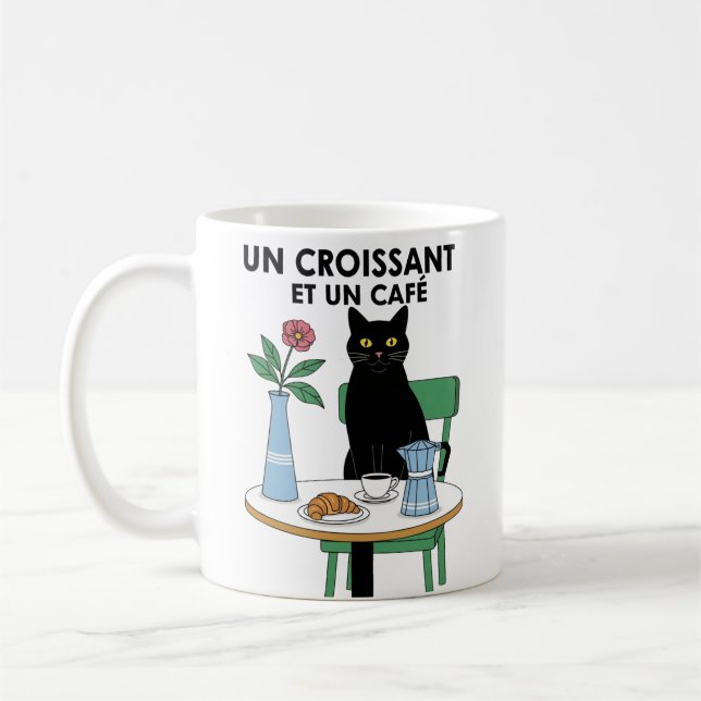 Caneca De Café Um Gato Croissant  (Esquerda)
