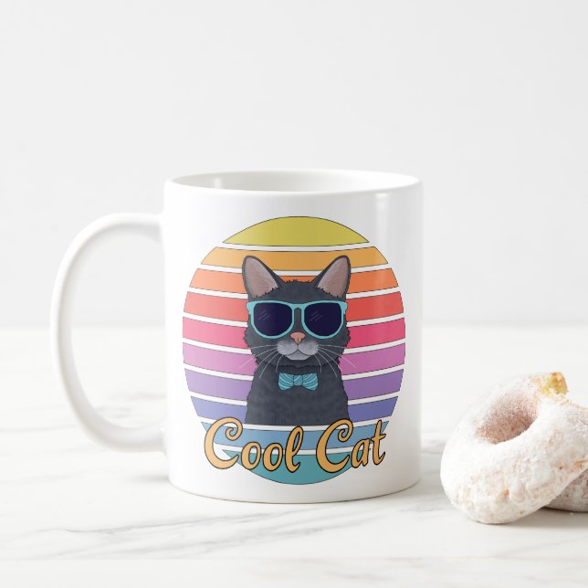 Caneca De Café Um Gato Legal (Com Donut)