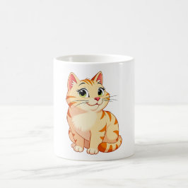 Caneca De Café um gato persa laranja de desenho animado