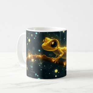 Caneca De Café Um gecko estilizado e luminoso, projetado criativa